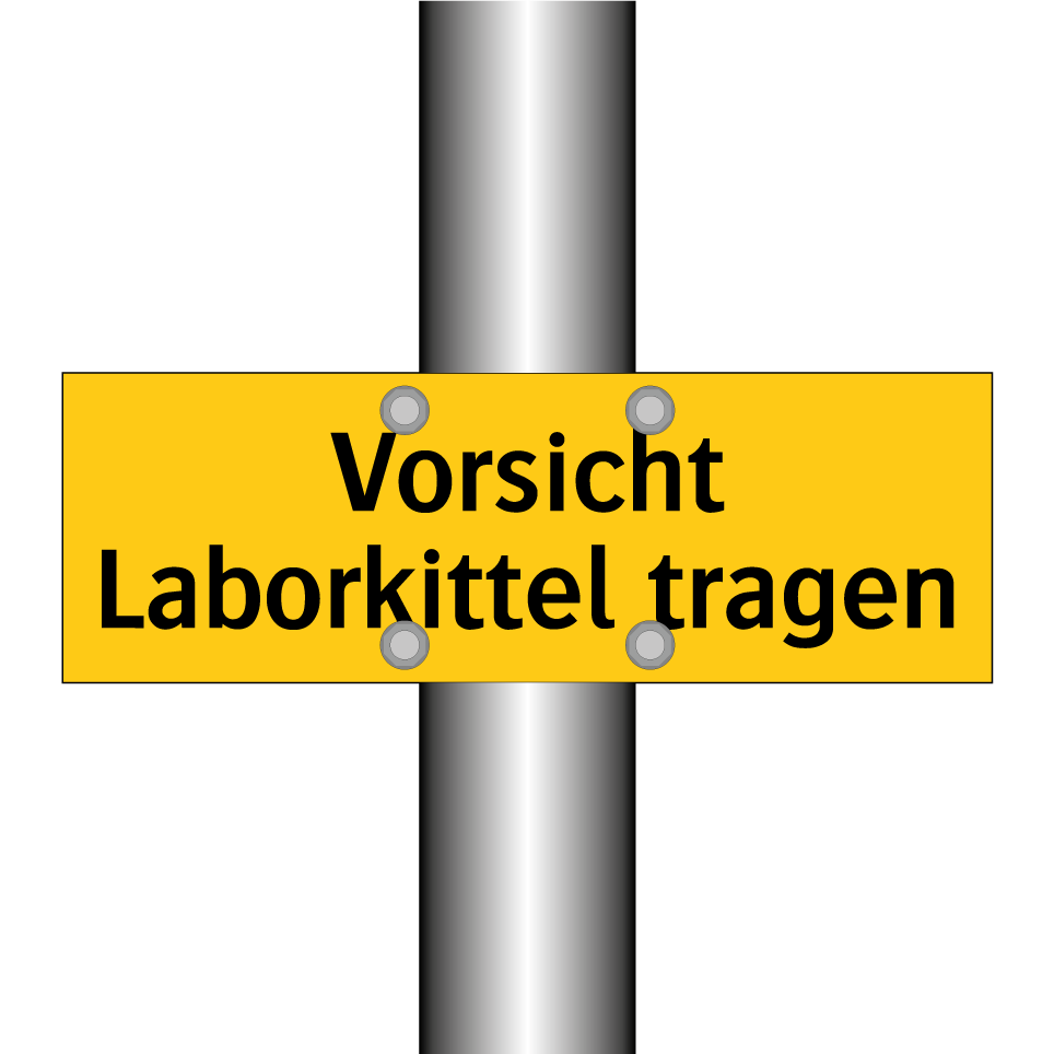 Vorsicht Laborkittel tragen