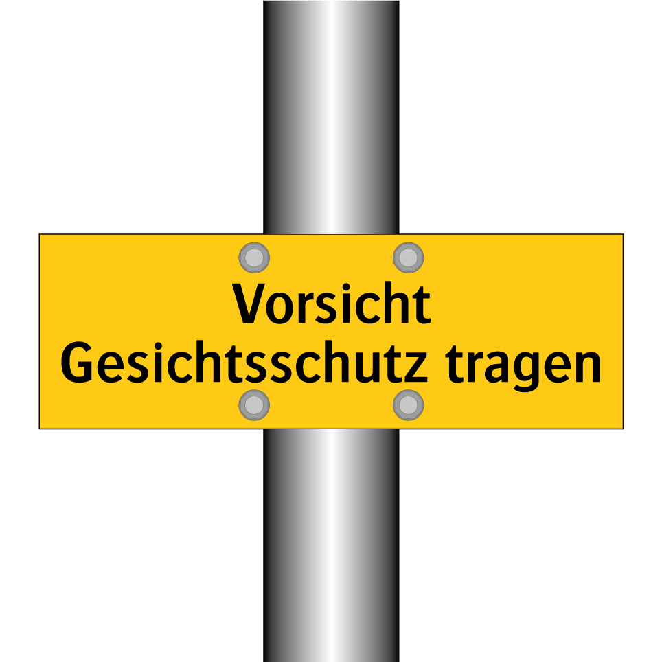 Vorsicht Gesichtsschutz tragen