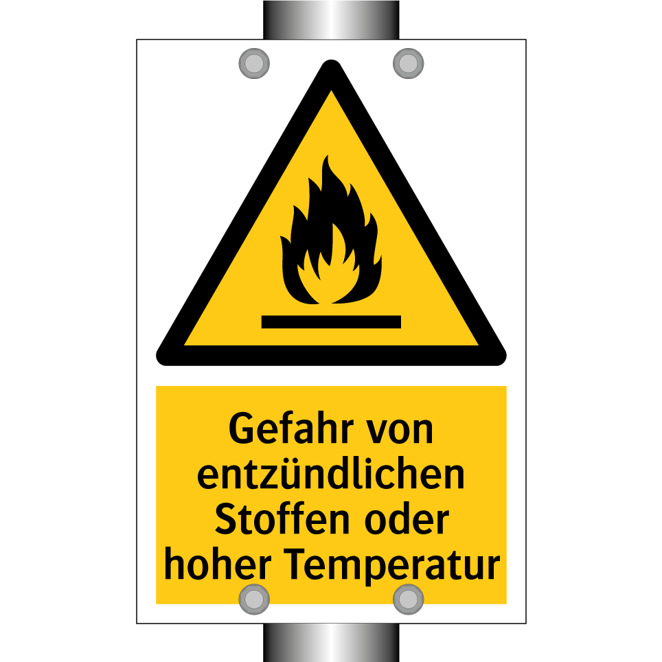 Gefahr von entzündlichen Stoffen oder hoher Temperatur