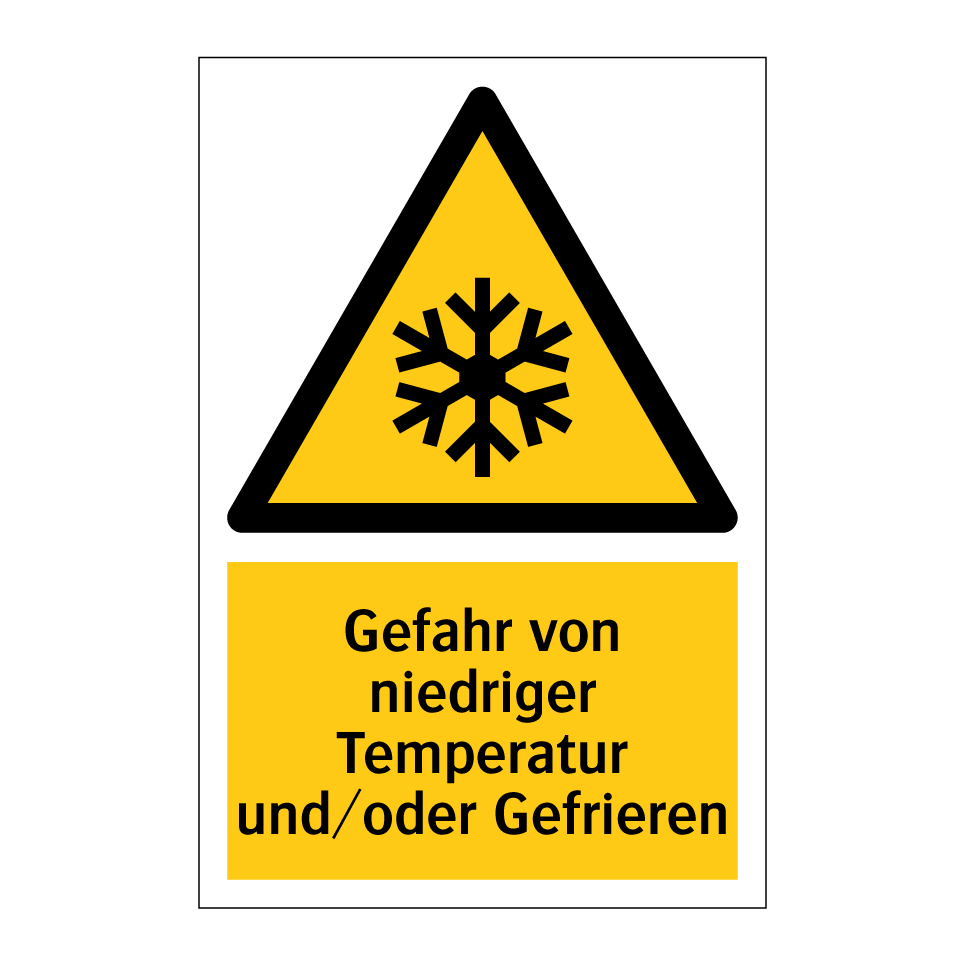 Gefahr von niedriger Temperatur und/oder Gefrieren