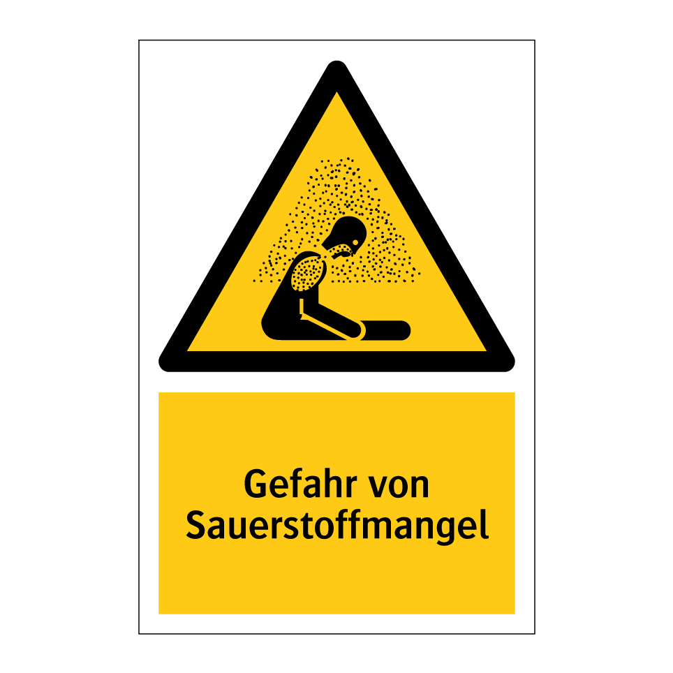 Gefahr von Sauerstoffmangel