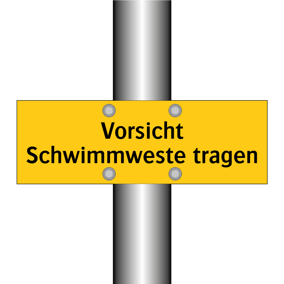 Vorsicht Schwimmweste tragen
