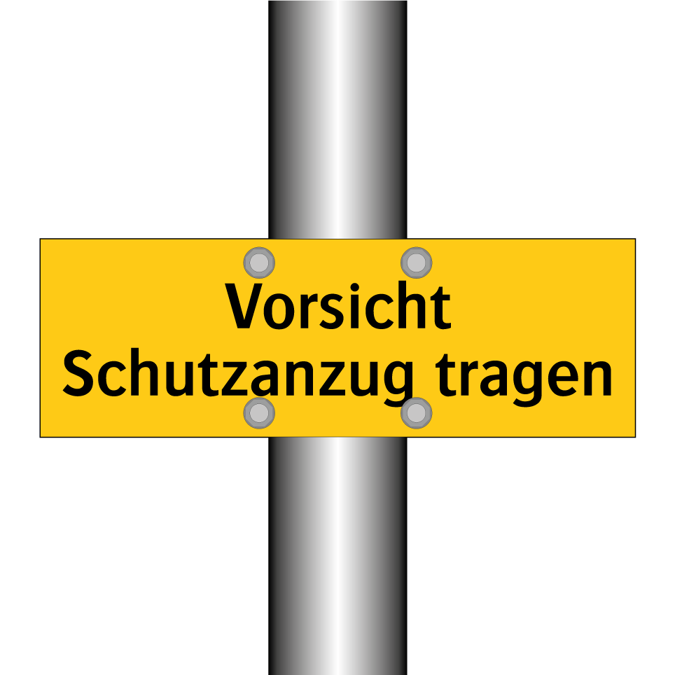 Vorsicht Schutzanzug tragen