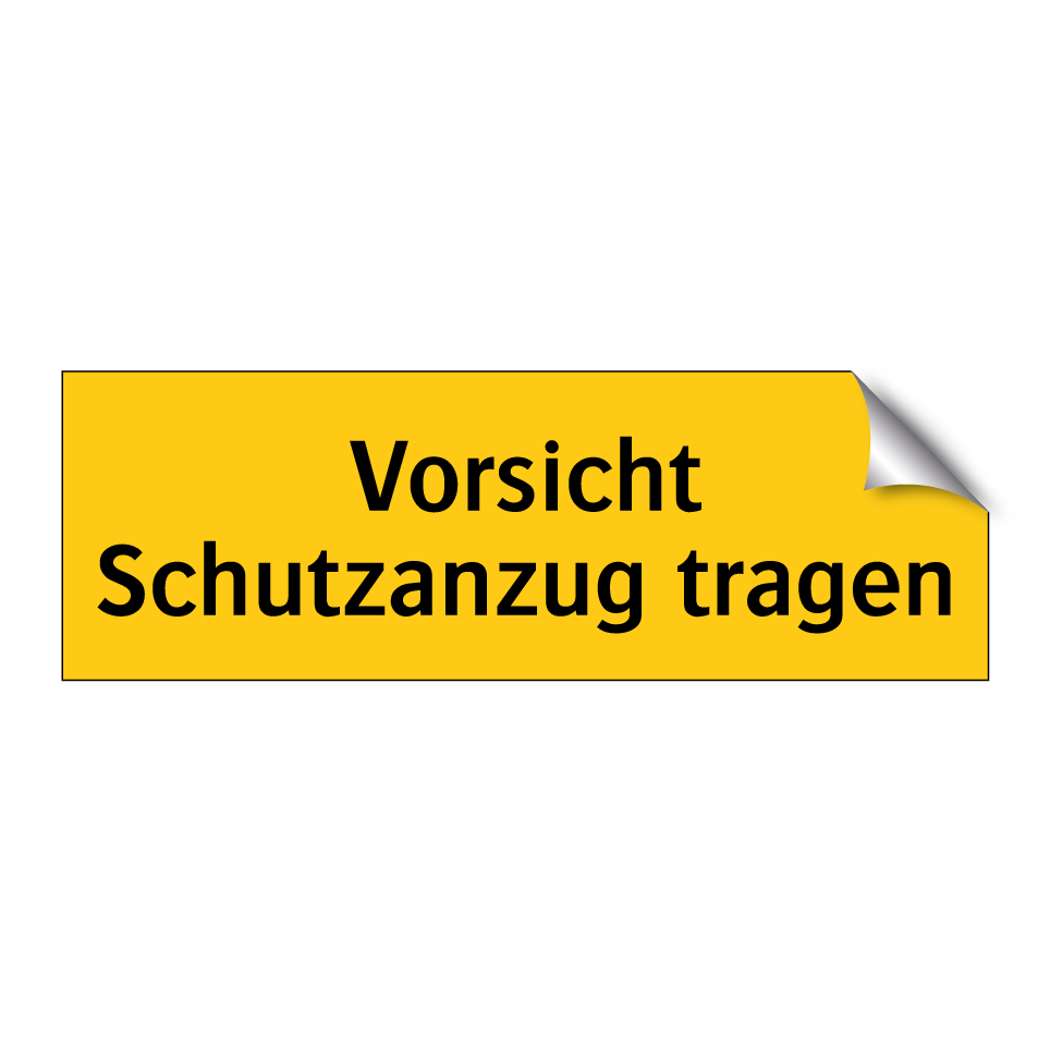 Vorsicht Schutzanzug tragen