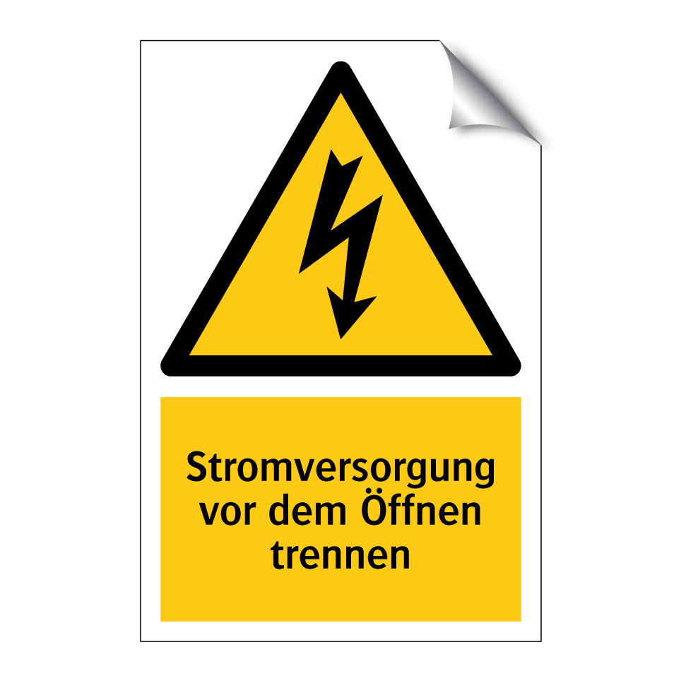 Stromversorgung vor dem Öffnen trennen