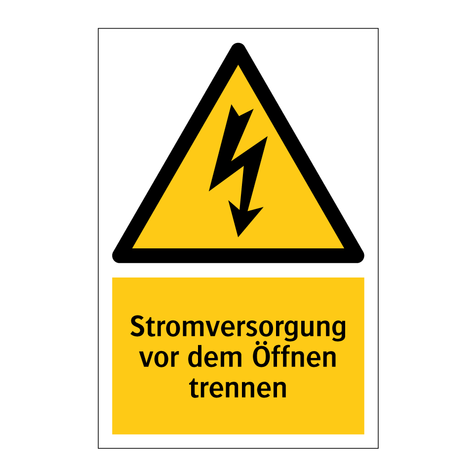 Stromversorgung vor dem Öffnen trennen