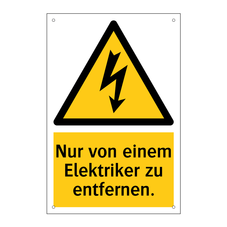 Nur von einem Elektriker zu entfernen.