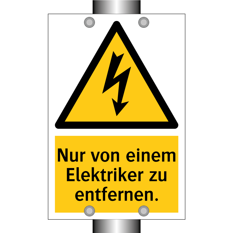 Nur von einem Elektriker zu entfernen.