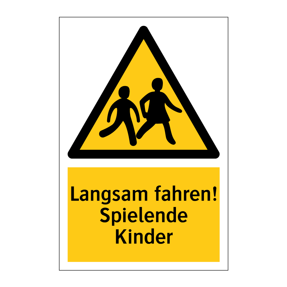 Langsam fahren! Spielende Kinder