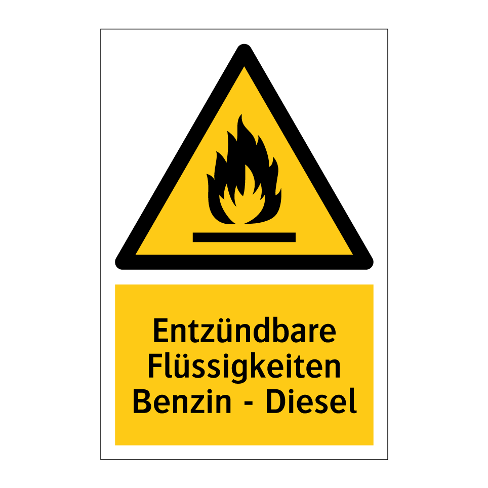 Entzündbare Flüssigkeiten Benzin - Diesel