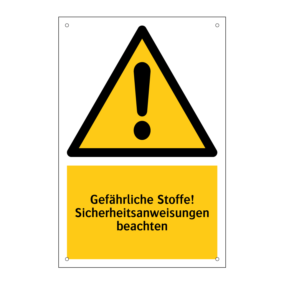 Gefährliche Stoffe! Sicherheitsanweisungen beachten