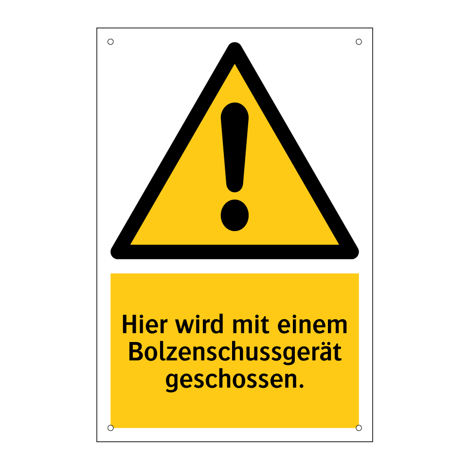 Hier wird mit einem Bolzenschussgerät geschossen.
