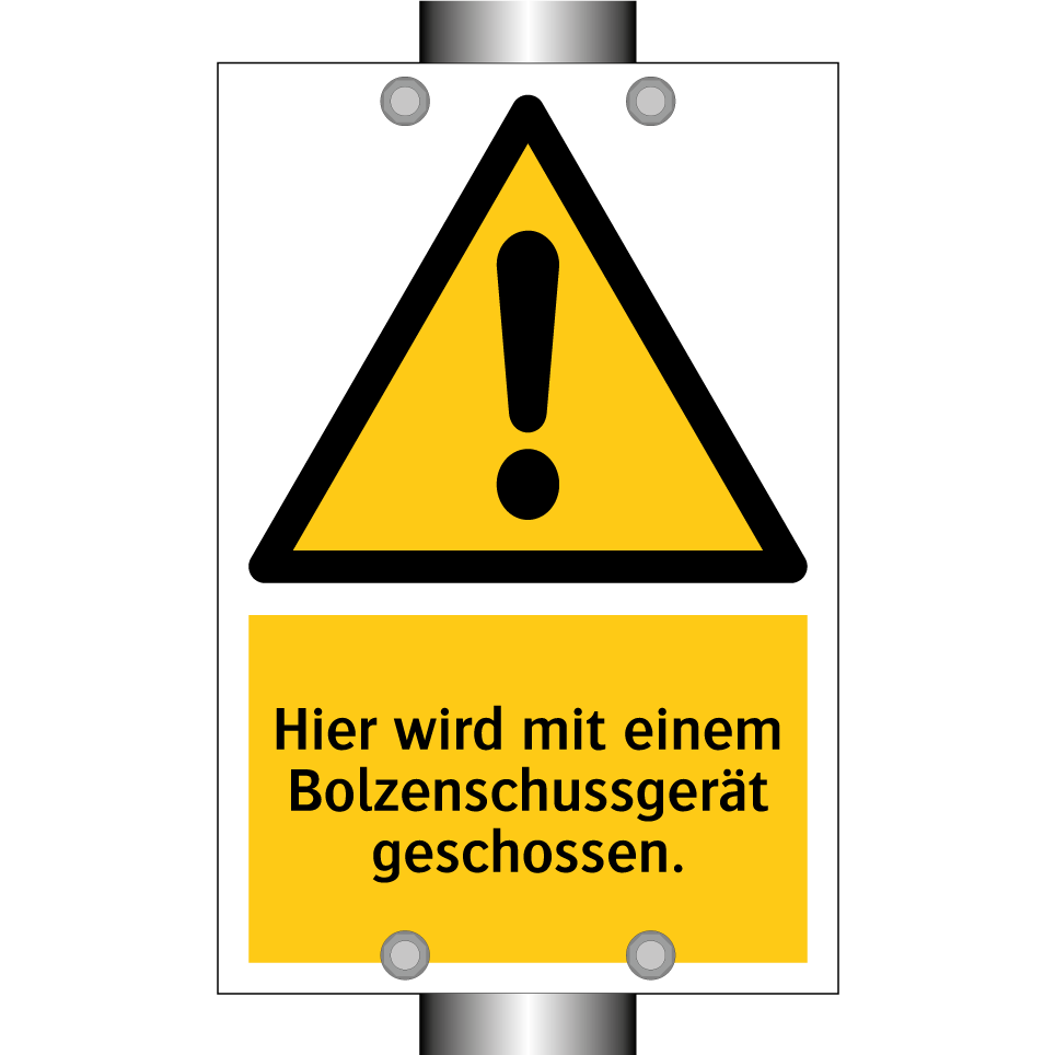 Hier wird mit einem Bolzenschussgerät geschossen.
