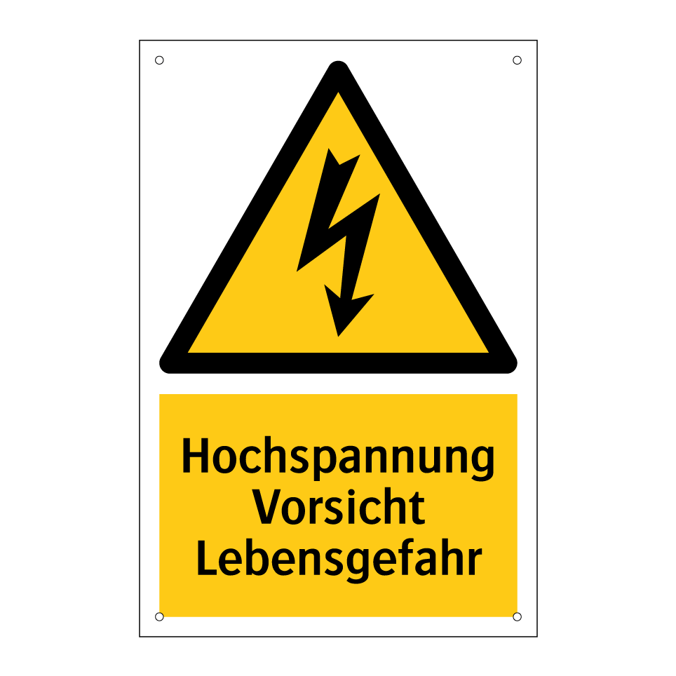 Hochspannung Vorsicht Lebensgefahr