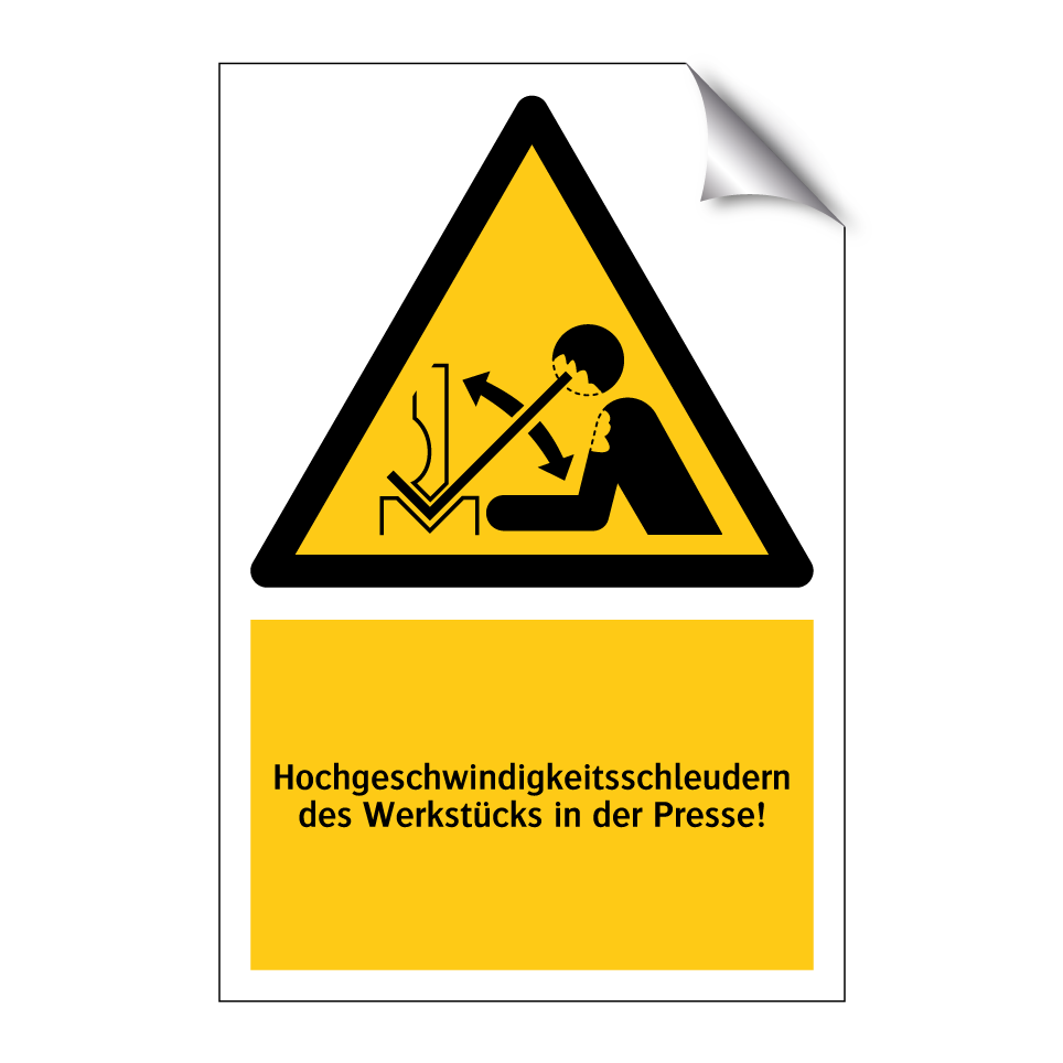 Hochgeschwindigkeitsschleudern des Werkstücks in der Presse!
