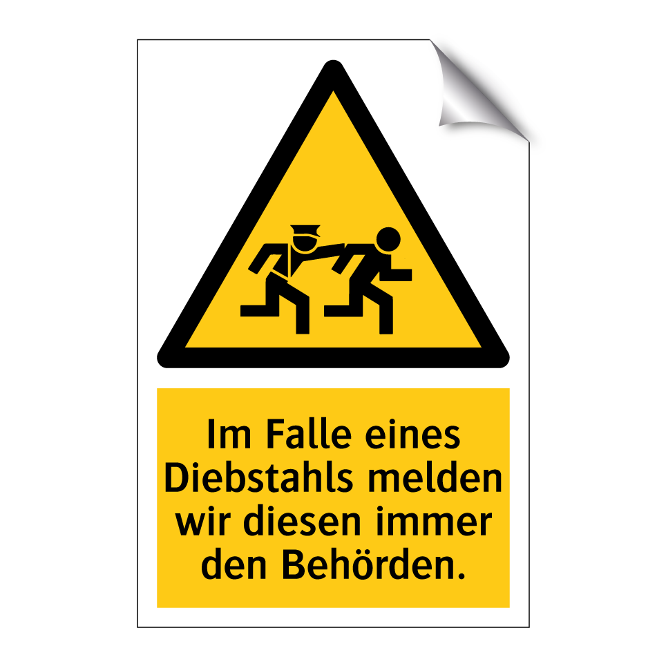 Im Falle eines Diebstahls melden wir diesen immer den Behörden.