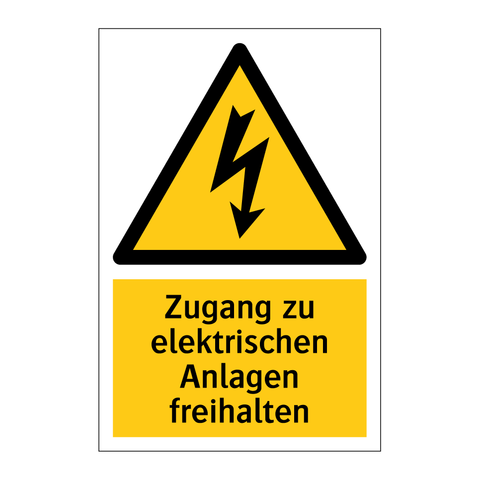 Zugang zu elektrischen Anlagen freihalten