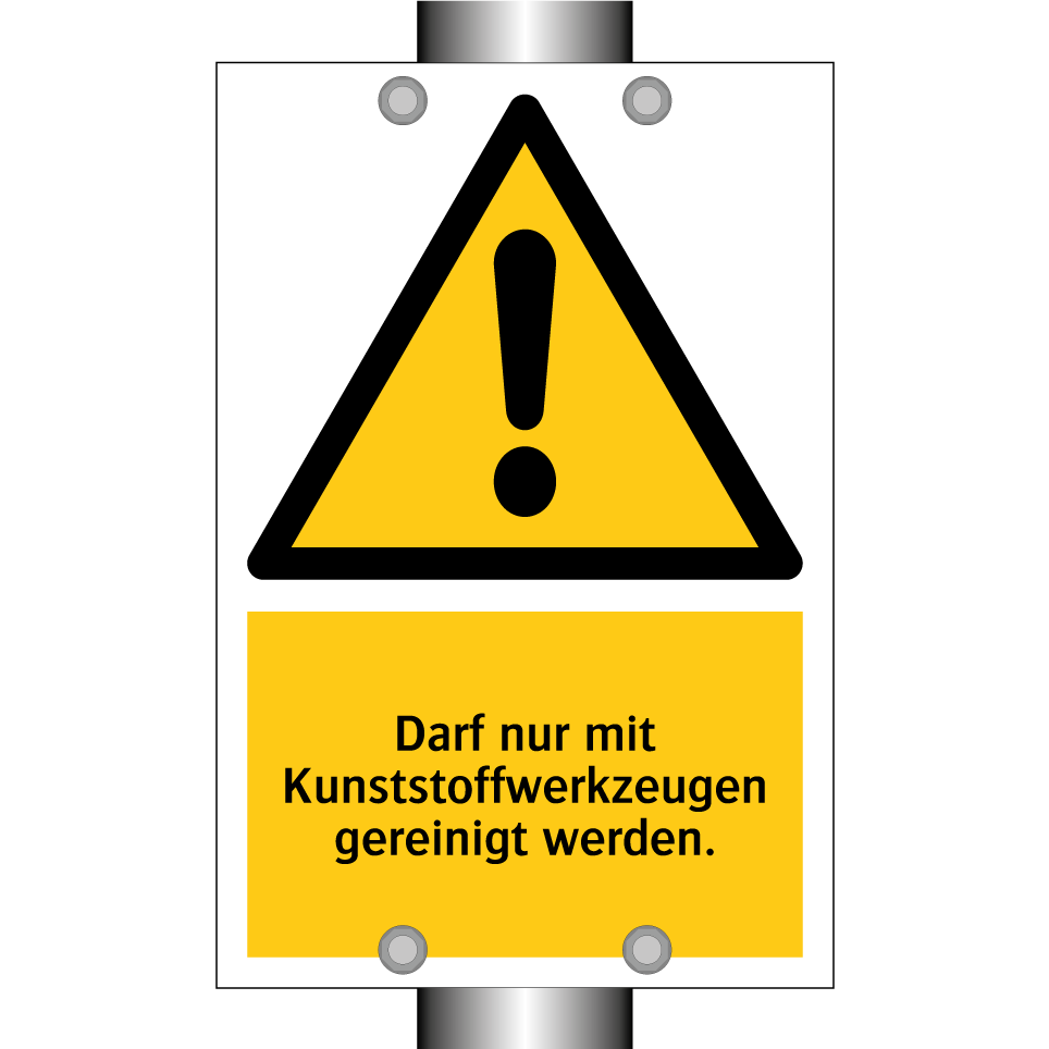 Darf nur mit Kunststoffwerkzeugen gereinigt werden.