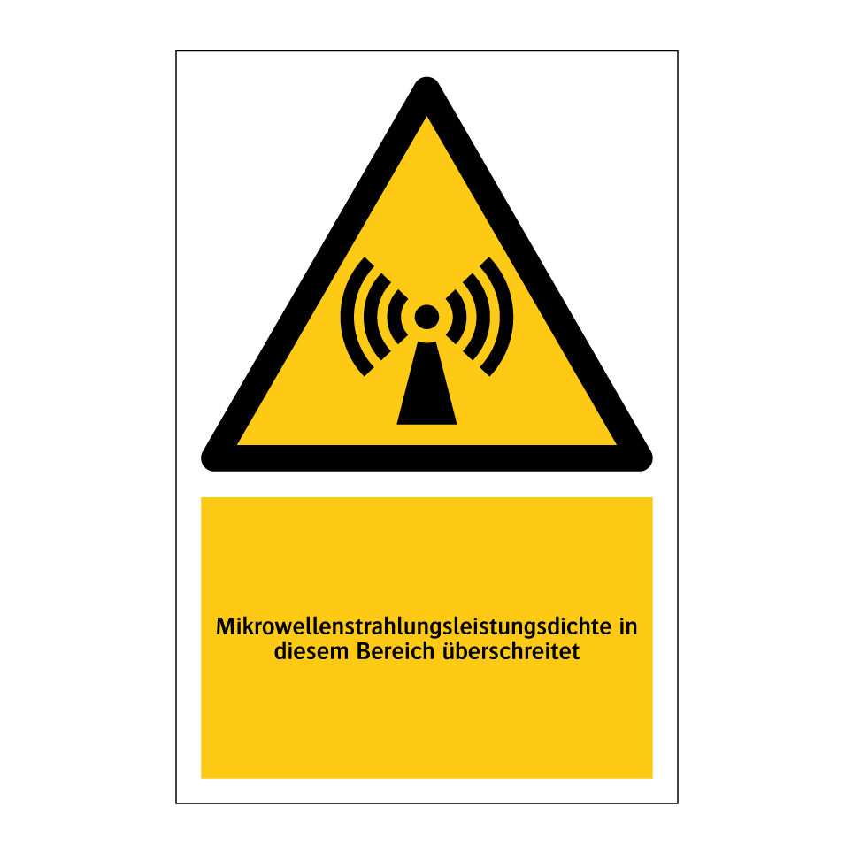 Mikrowellenstrahlungsleistungsdichte in diesem Bereich überschreitet