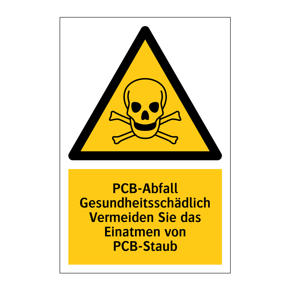 PCB-Abfall Gesundheitsschädlich Vermeiden Sie das Einatmen von PCB-Staub