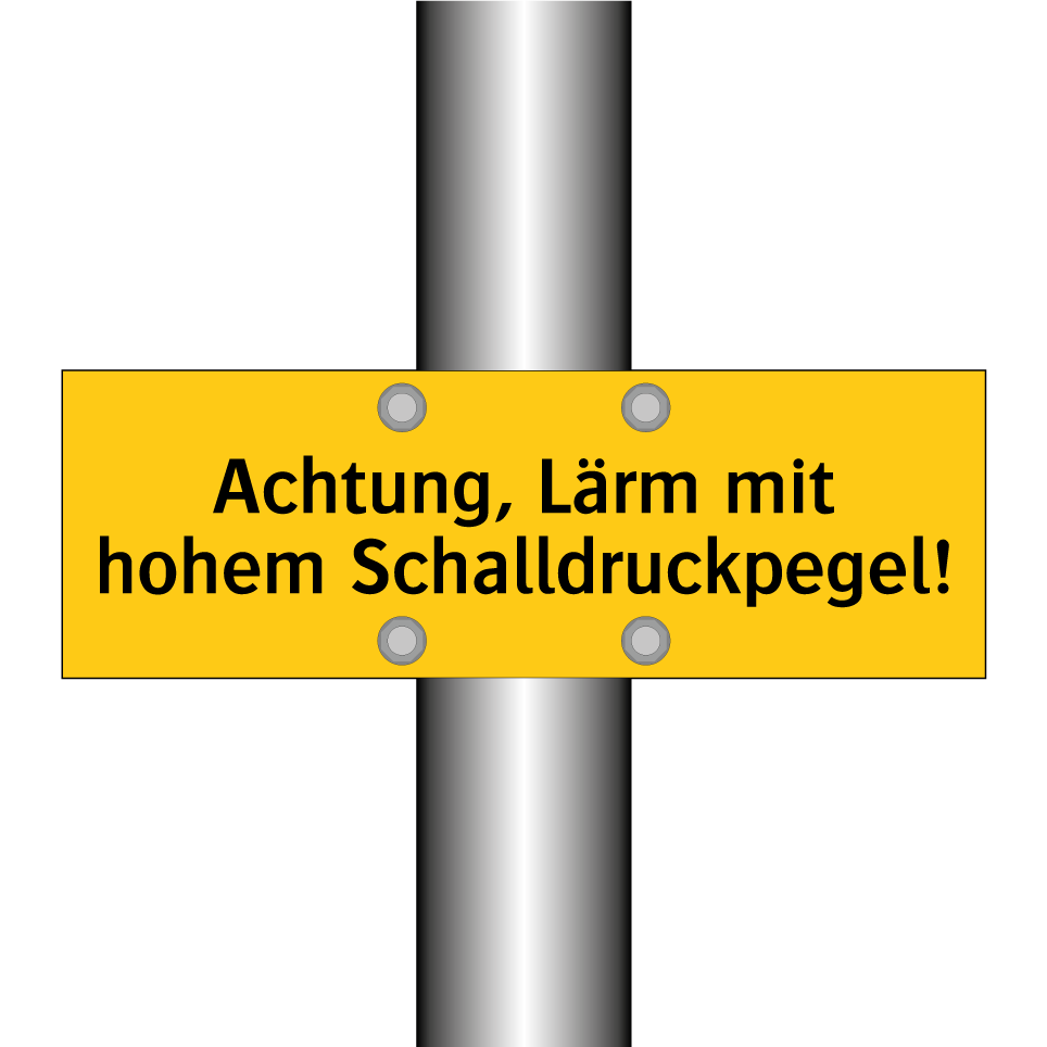 Achtung, Lärm mit hohem Schalldruckpegel!