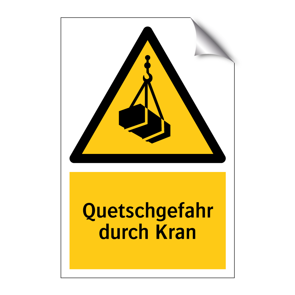 Quetschgefahr durch Kran