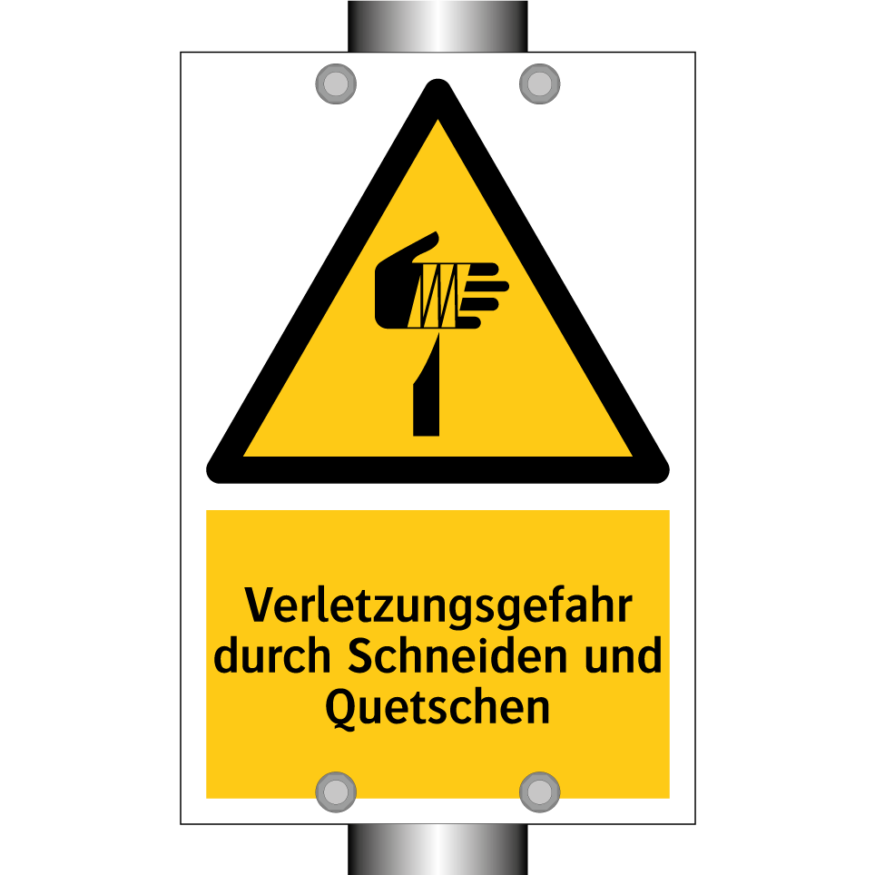Verletzungsgefahr durch Schneiden und Quetschen