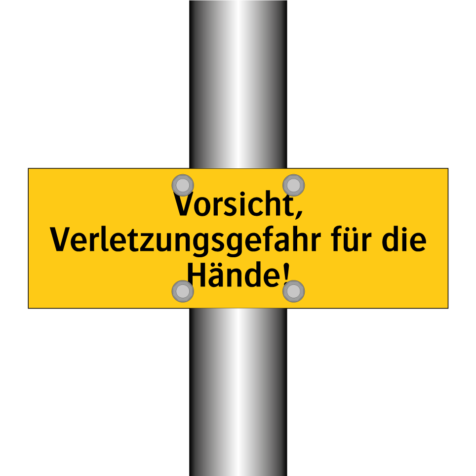 Vorsicht, Verletzungsgefahr für die Hände!