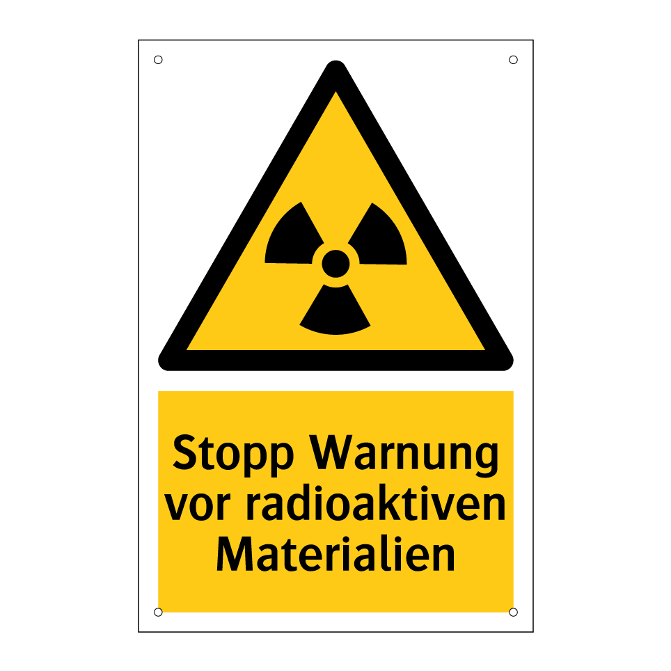 Stopp Warnung vor radioaktiven Materialien