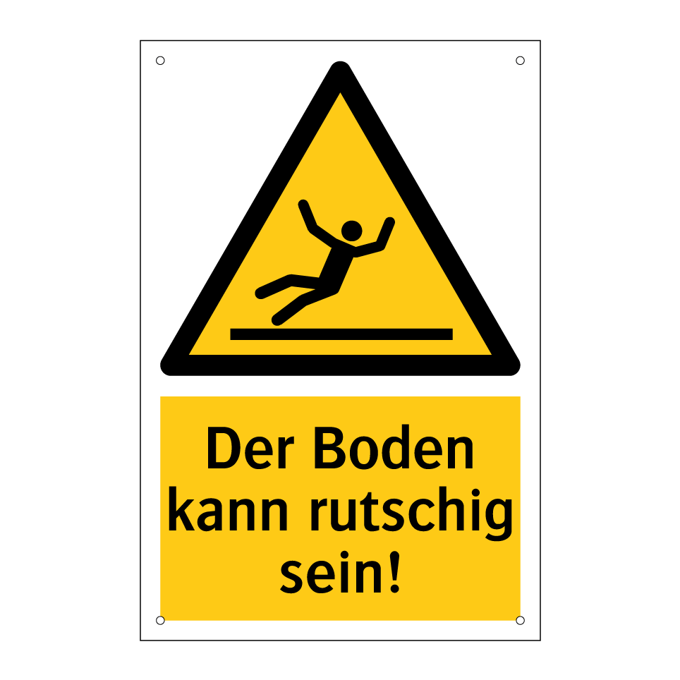 Der Boden kann rutschig sein!