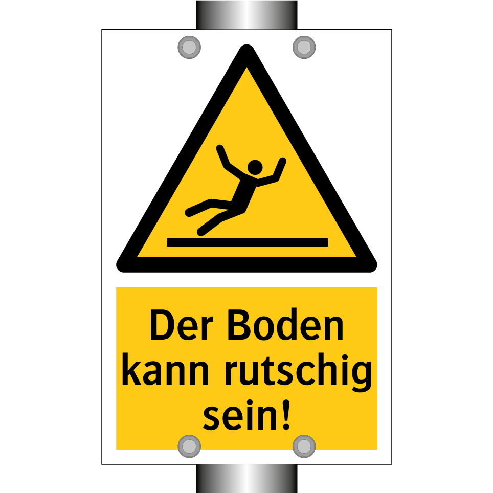 Der Boden kann rutschig sein!