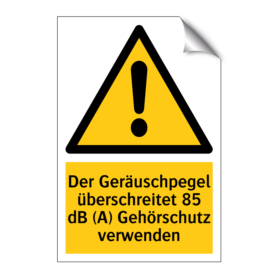 Der Geräuschpegel überschreitet 85 dB (A) Gehörschutz verwenden