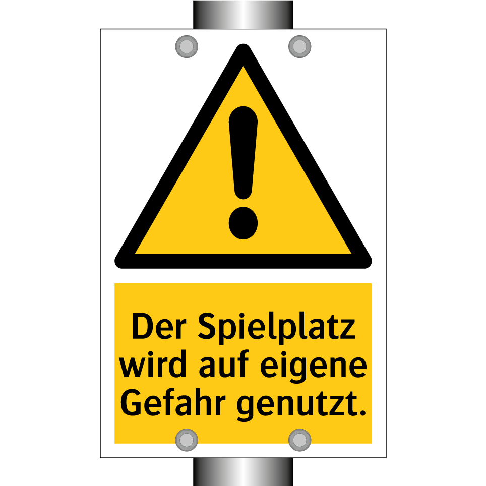 Der Spielplatz wird auf eigene Gefahr genutzt.
