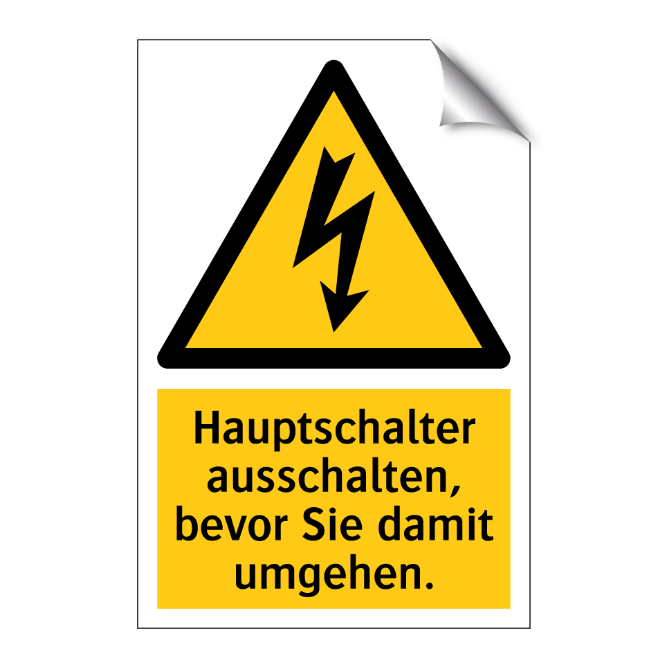 Hauptschalter ausschalten, bevor Sie damit umgehen.