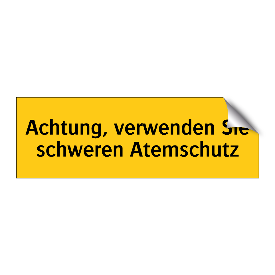 Achtung, verwenden Sie schweren Atemschutz