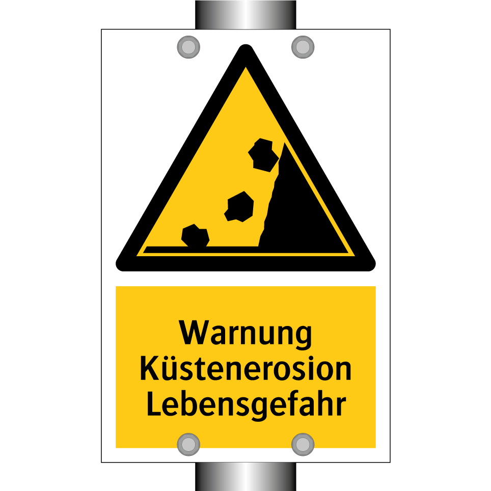 Warnung Küstenerosion Lebensgefahr
