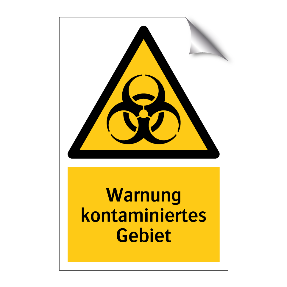 Warnung kontaminiertes Gebiet
