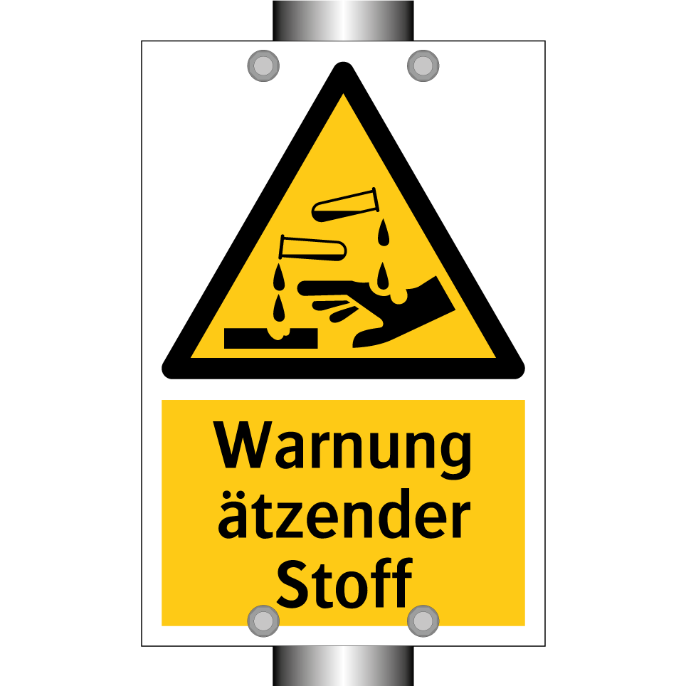 Warnung ätzender Stoff