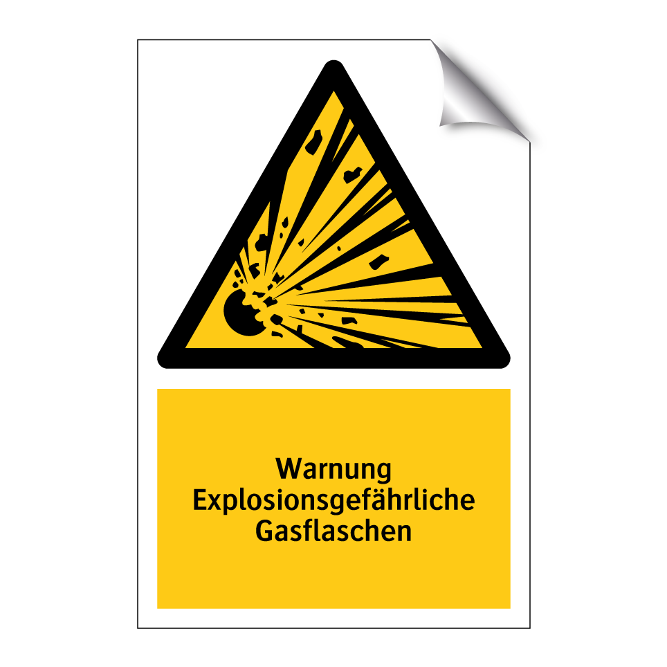 Warnung Explosionsgefährliche Gasflaschen