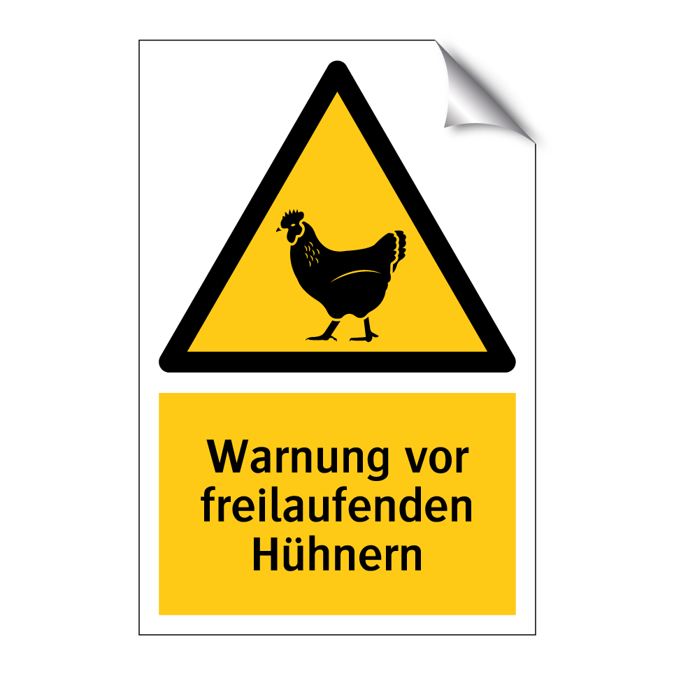 Warnung vor freilaufenden Hühnern