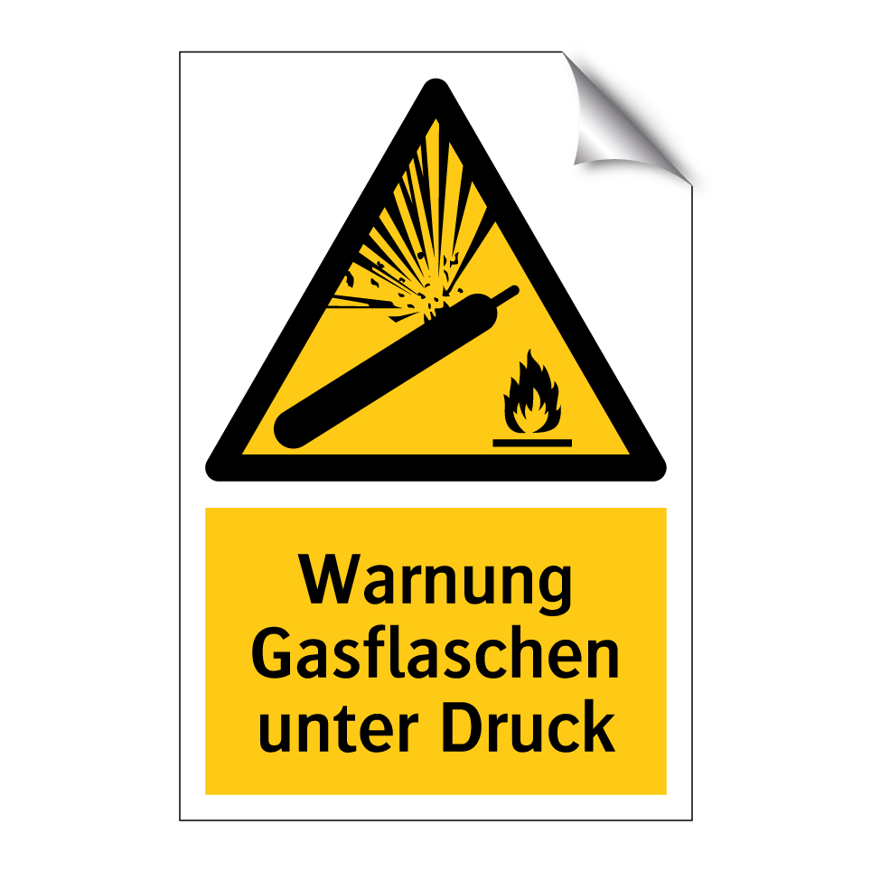 Warnung Gasflaschen unter Druck