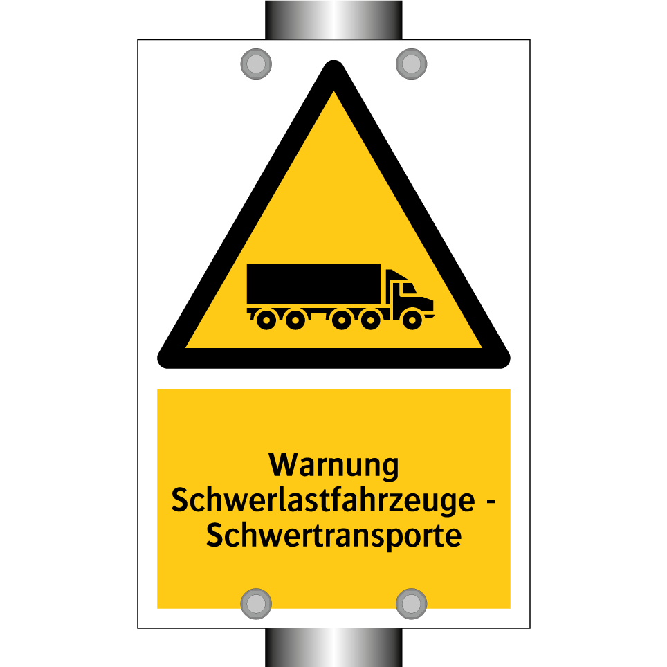 Warnung Schwerlastfahrzeuge - Schwertransporte