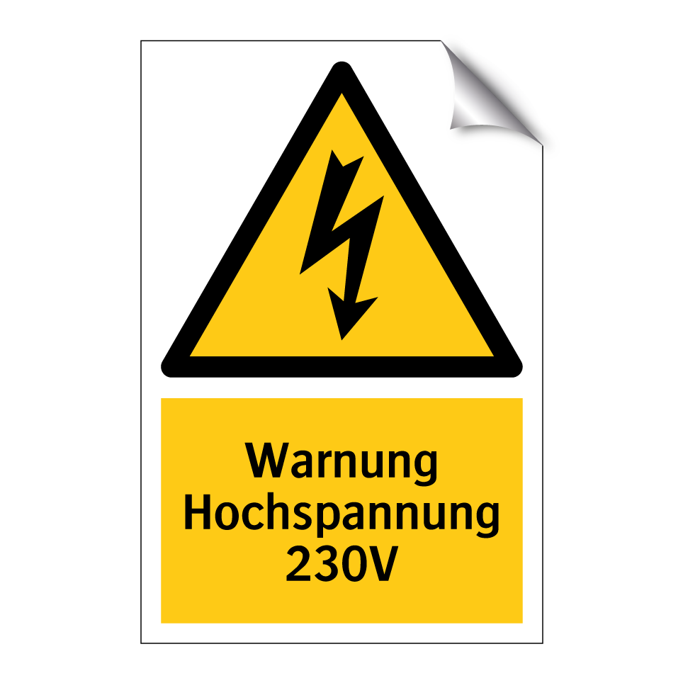 Warnung Hochspannung 230V