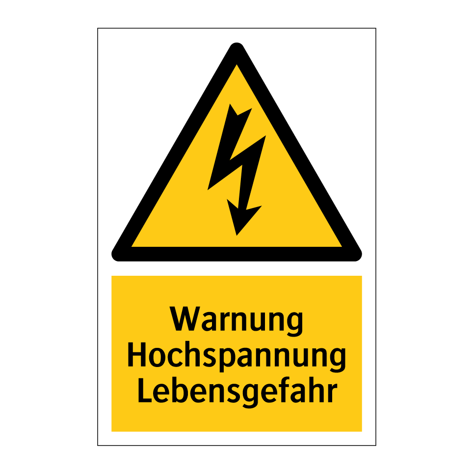 Warnung Hochspannung Lebensgefahr