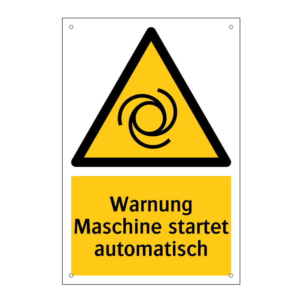 Warnung Maschine startet automatisch