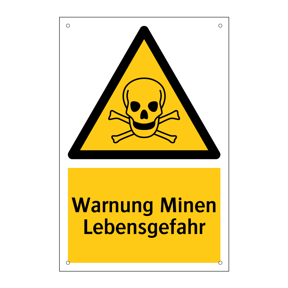 Warnung Minen Lebensgefahr