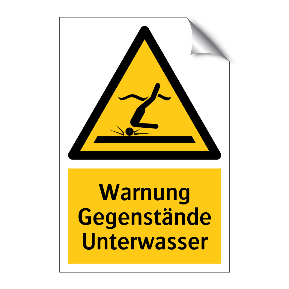 Warnung Gegenstände Unterwasser