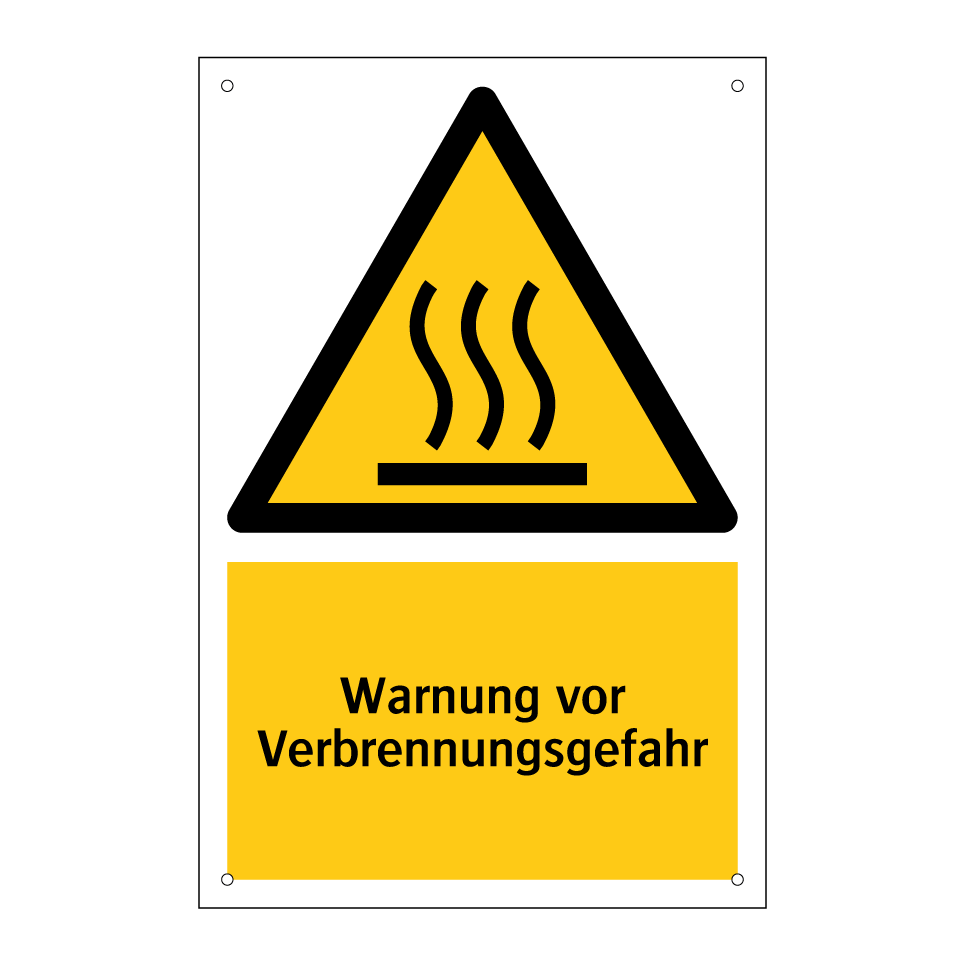 Warnung vor Verbrennungsgefahr