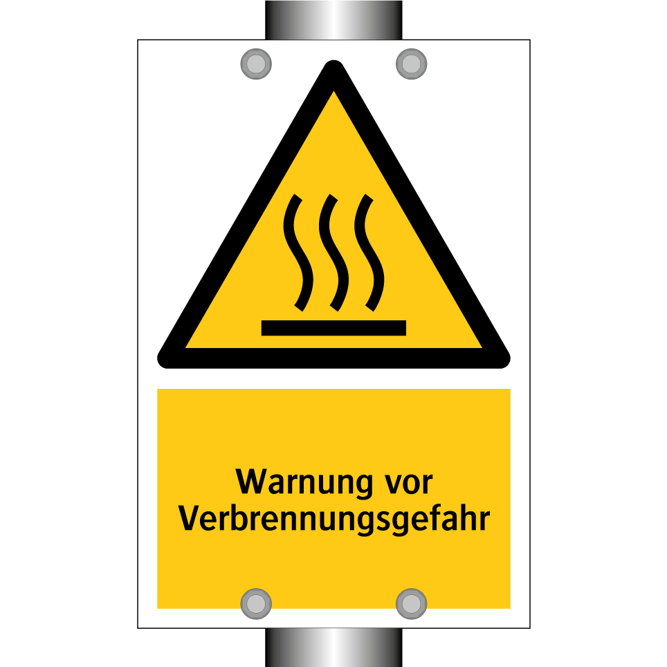 Warnung vor Verbrennungsgefahr