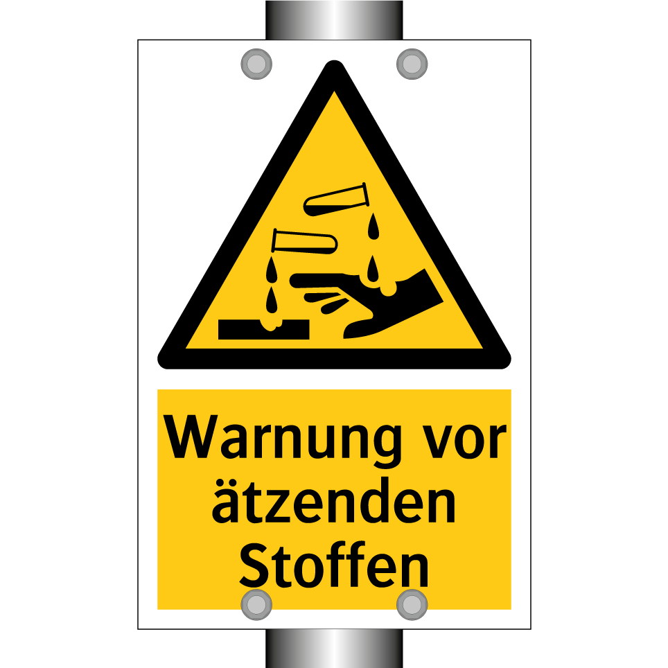 Warnung vor ätzenden Stoffen